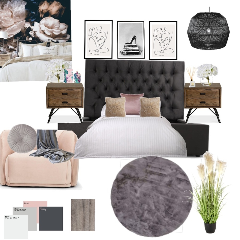 Blushing in Pink and Black luxe Mood Board by Bronwyn Heslop on Style Sourcebook