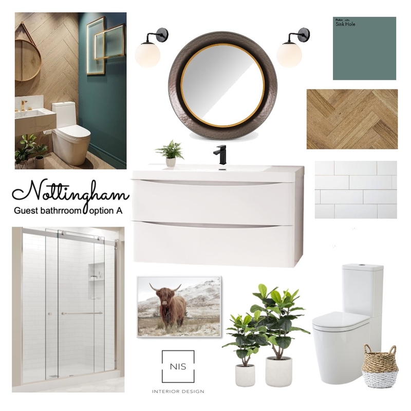Nottingham Guest Bathroom (option A) Mood Board by Nis Interiors on Style Sourcebook