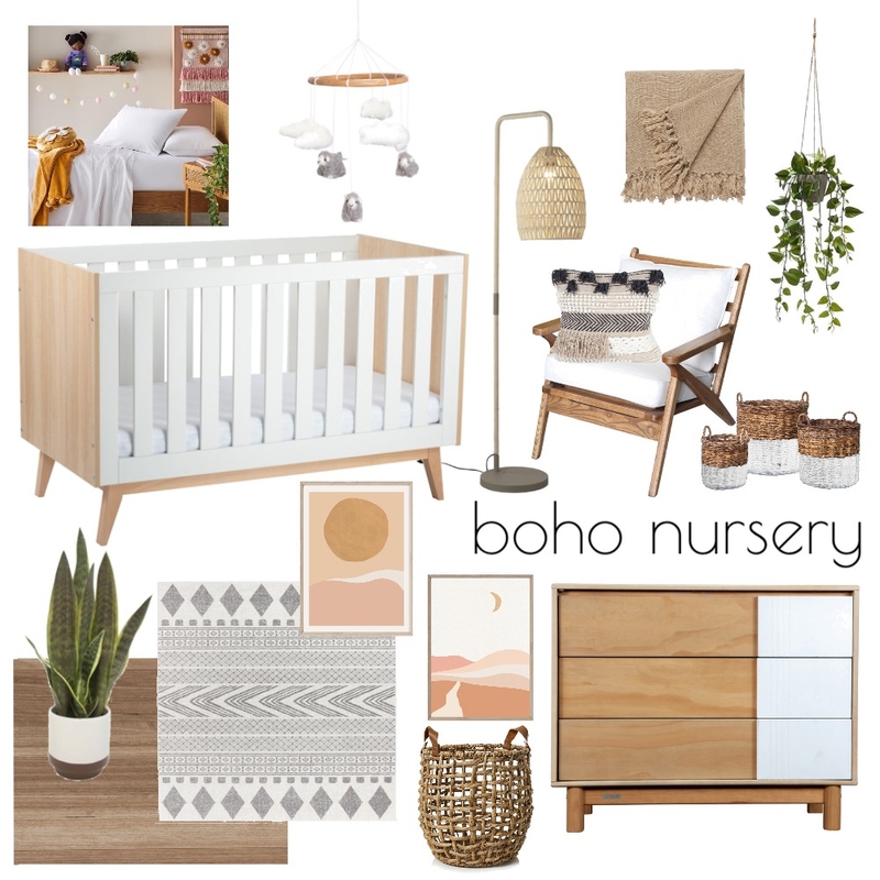 Boho Nursery Mood Board by ReannaNichole on Style Sourcebook