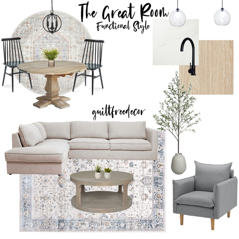 Great Room Mood Board by guiltfreedecor on Style Sourcebook