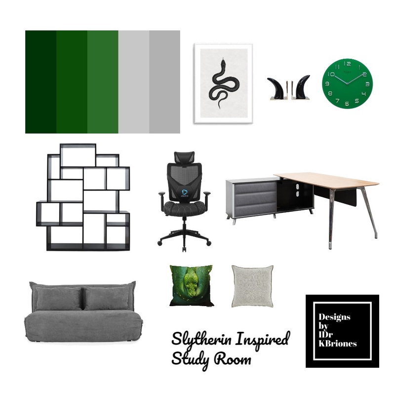 Slytherin Inspired Study Room Mood Board by KB Design Studio on Style Sourcebook