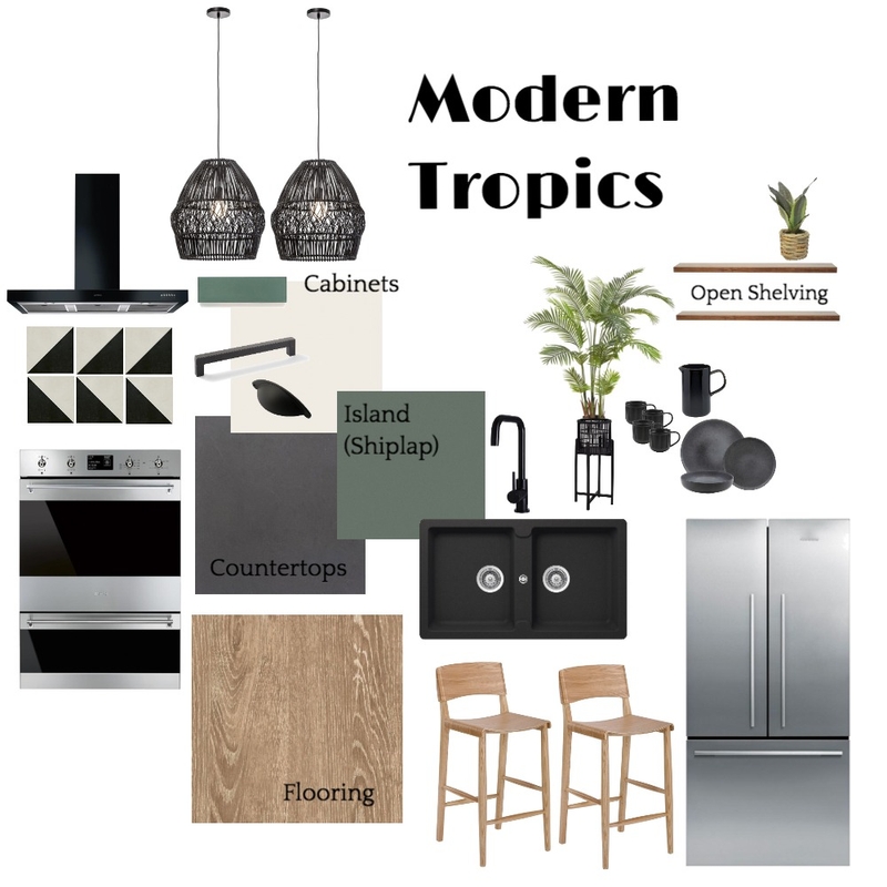 Modern Tropics Mood Board by Topiary Porch on Style Sourcebook