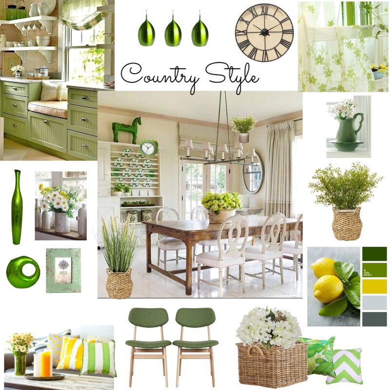 Country style with green cabinette switched flower Mood Board by Giang Nguyen on Style Sourcebook