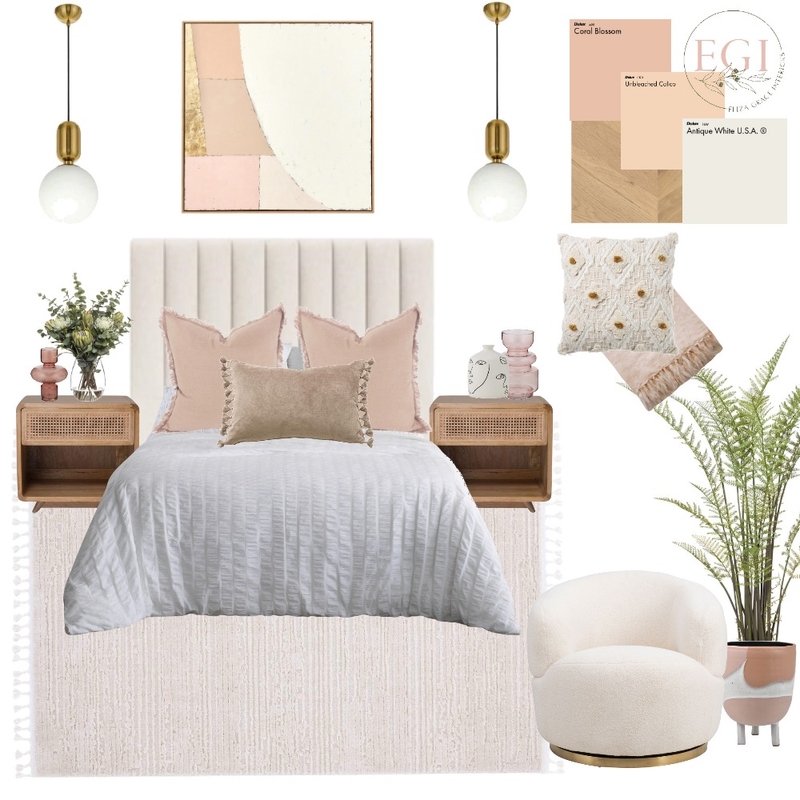 Peach & Pink Mood Board by Eliza Grace Interiors on Style Sourcebook