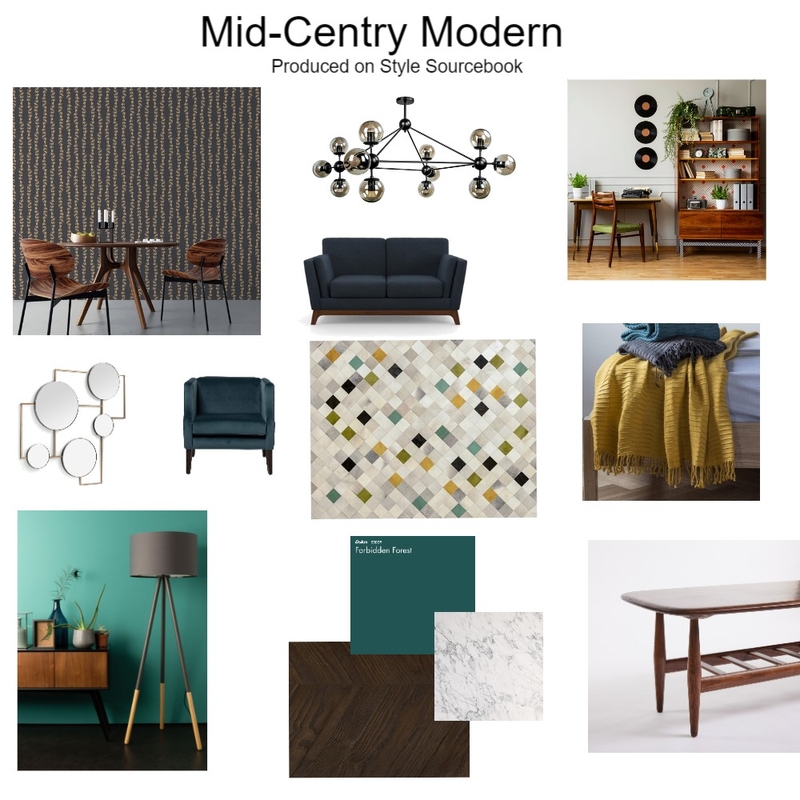 Mid-Century Modern Mood Board by zwisbey on Style Sourcebook