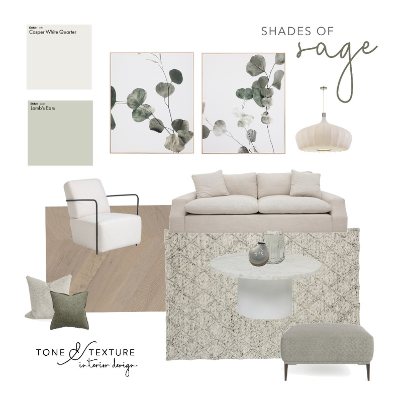 Shades of Sage - Living room Mood Board by Tone & Texture Interior Design on Style Sourcebook