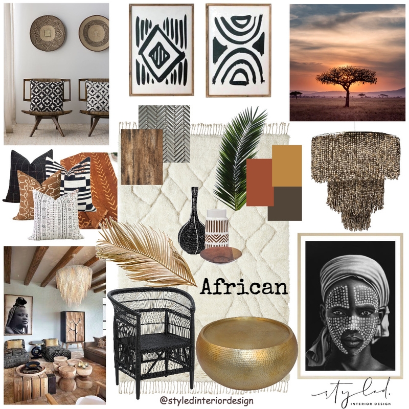 Module 3 Mood Board - African 2 Mood Board by Styled Interior Design on Style Sourcebook