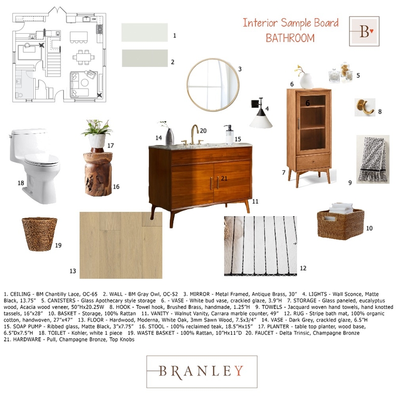 MODULE #9 SAMPLE BOARD - Bathroom Mood Board by Cindy S on Style Sourcebook