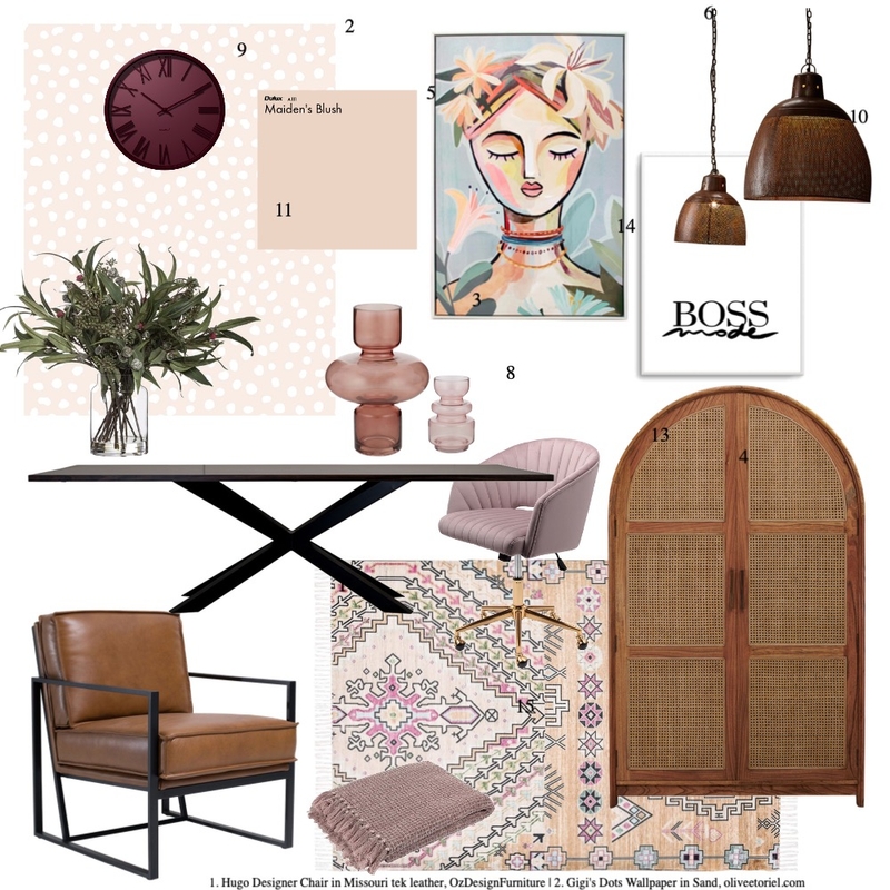 Home Office - Peach & Pink Mood Board by Lisa Firth on Style Sourcebook