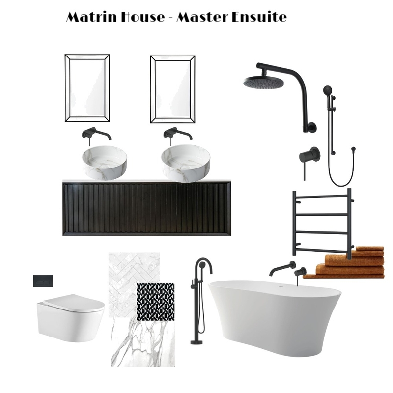 Martin House - Master Ensuite Black and White Palette Mood Board by leannedowling on Style Sourcebook
