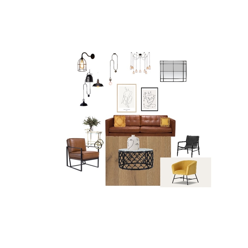Industrial lounge Mood Board by nelly.vesselinova@gmail.com on Style Sourcebook
