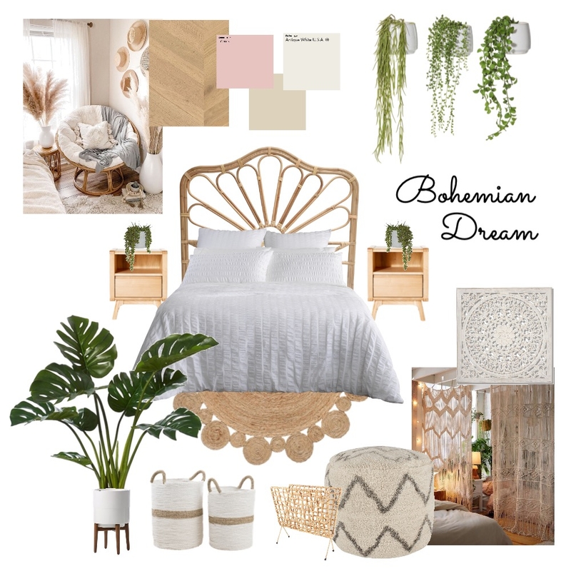 Boho Bedroom Mood Board by studiojasmine_ on Style Sourcebook