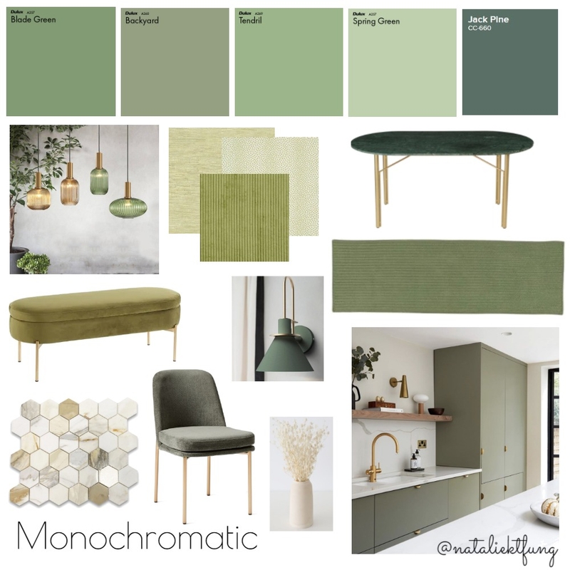 Monochromatic Green Pinterest Interior Design Mood Board by kt! - Style  Sourcebook