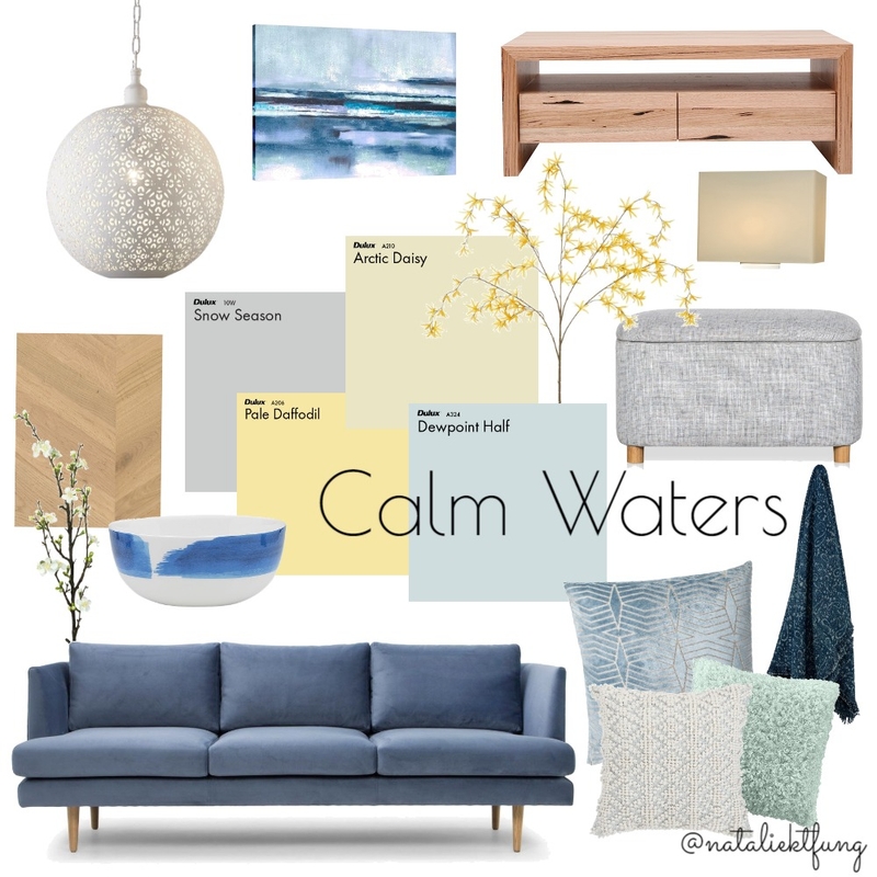 Calm Waters Pinterest Mood Board by kt! on Style Sourcebook