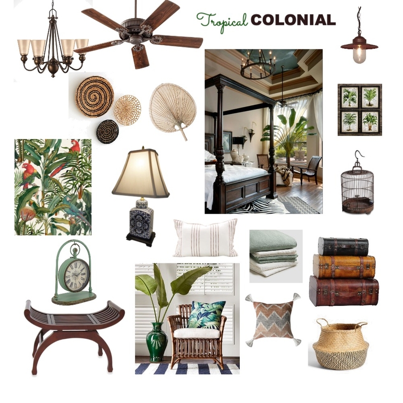 Tropical Colonial Mood Board by Lena Sharp on Style Sourcebook