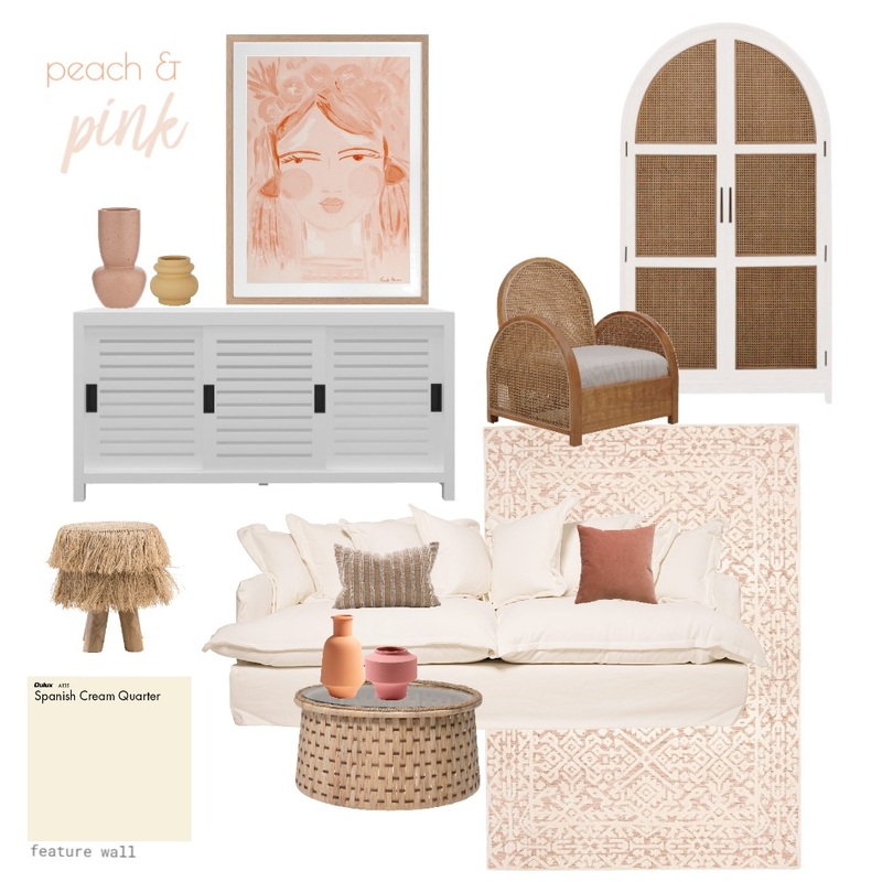 Peach and Pink Mood Board by Bek Halliday on Style Sourcebook