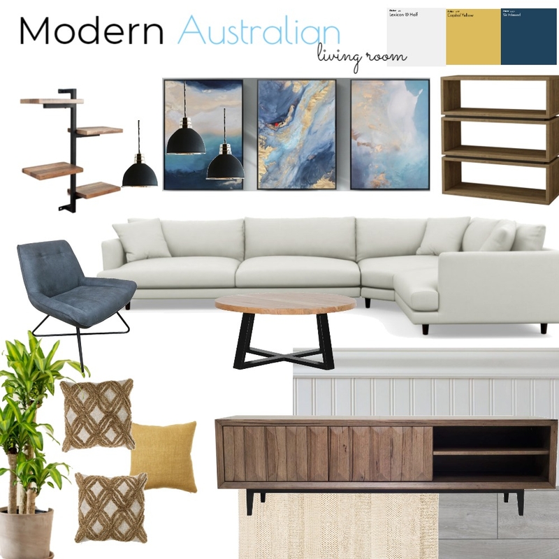 Modern Australian Living Room Mood Board by Deniceabrenica on Style Sourcebook