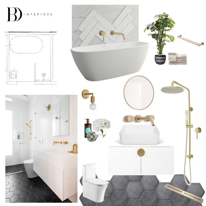 Bathroom - Black & Gold Mood Board by bdinteriors on Style Sourcebook