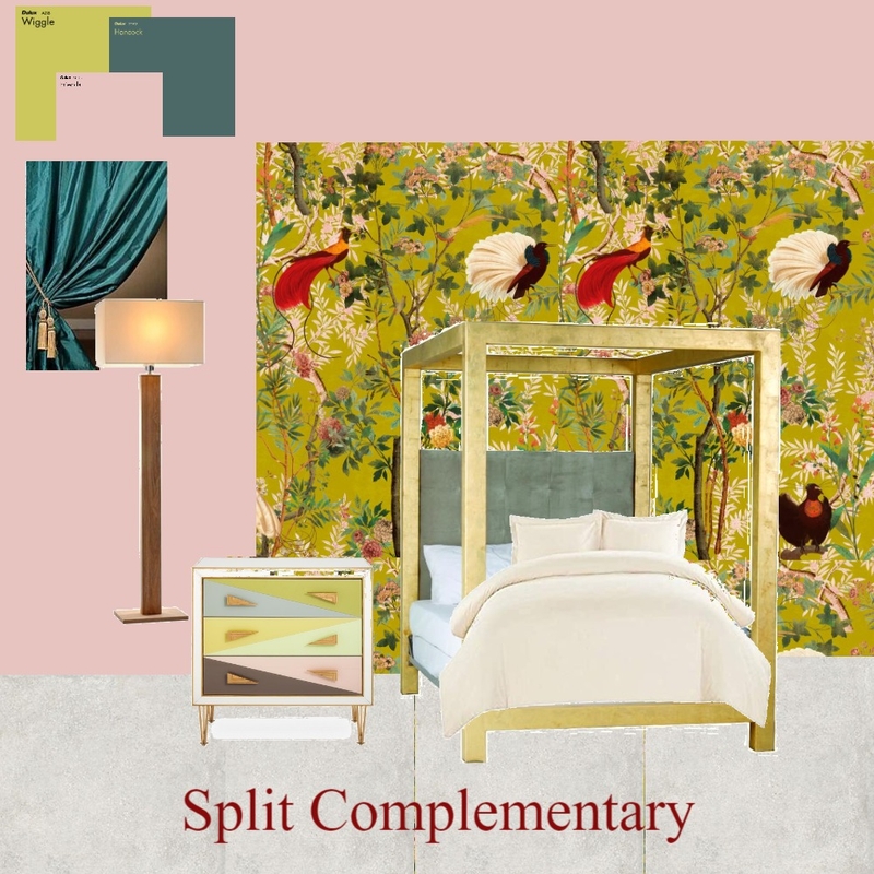 split complementary scheme bedroom Mood Board by raniasuccar on Style Sourcebook