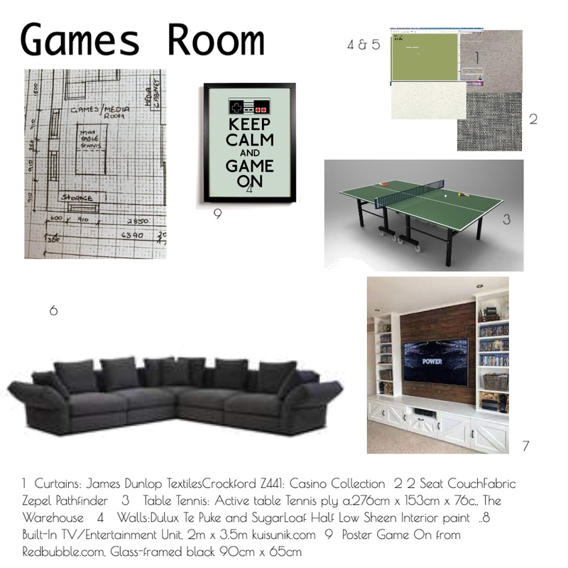 Games Room3 Mood Board by Critique & Create Interiors on Style Sourcebook