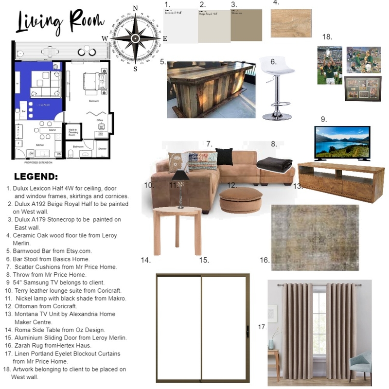 Module 10 Living Room Mood Board by Kathy Crichton on Style Sourcebook