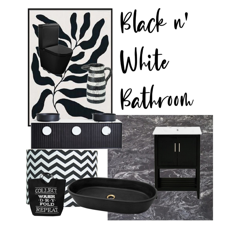 Black n' White Bathroom Mood Board by Nayla Dyandra on Style Sourcebook