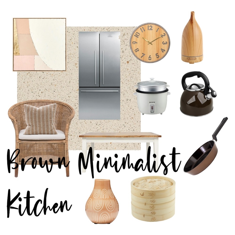 Brown Minimalist Kitchen Design Mood Board by Aina Dyandra on Style Sourcebook