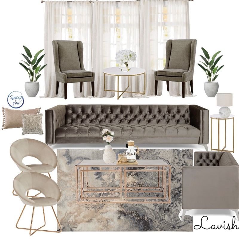 Lavish and Elegant living Room Mood Board by Spaces&You on Style Sourcebook