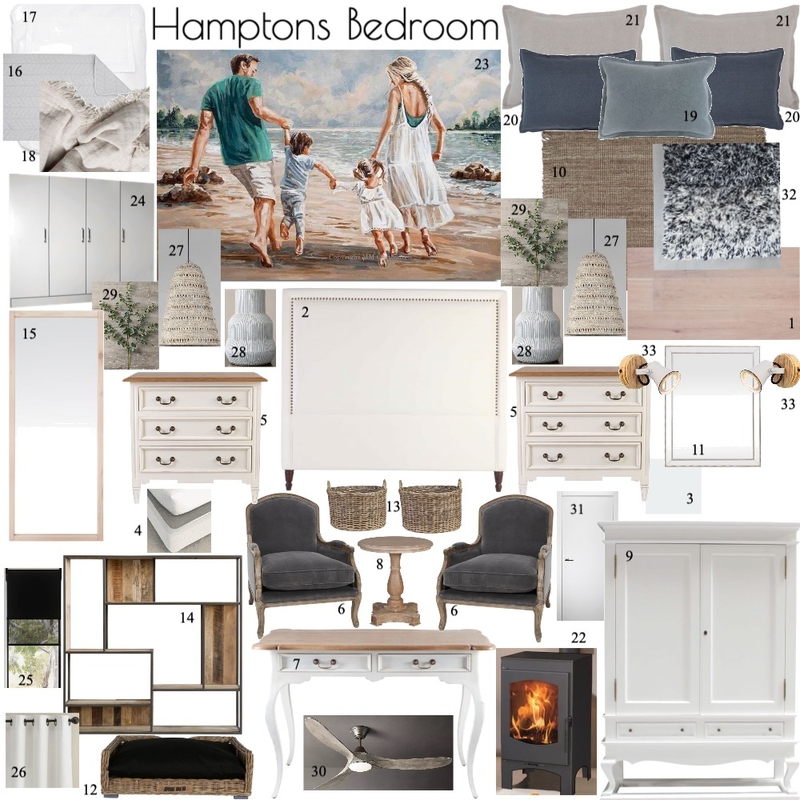 Hamptons Bedroom Mood Board by Anel du Plessis on Style Sourcebook