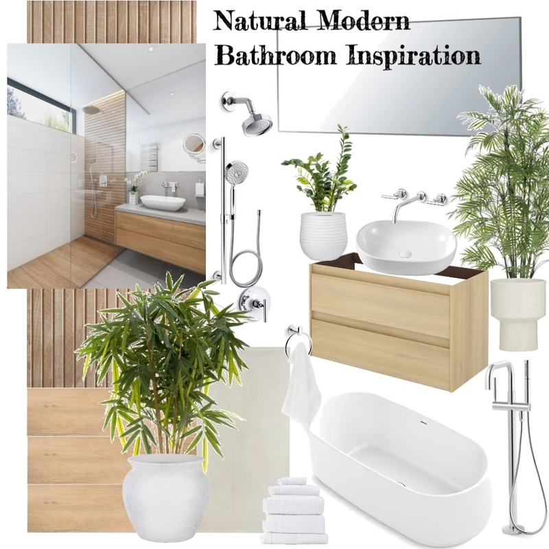 Natural Modern Bathroom Mood Board Mood Board by carolynstevenhaagen on Style Sourcebook