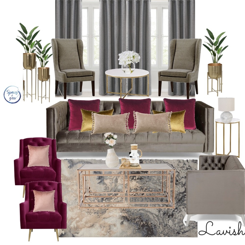Lavish and Elegant living Room Mood Board by Spaces&You on Style Sourcebook