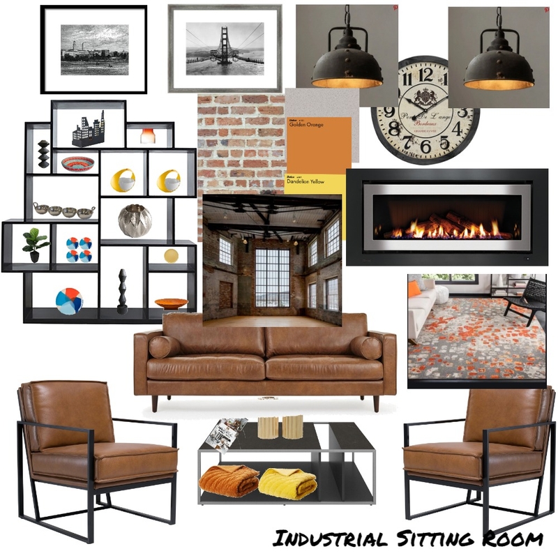 Industrial sitting room correct image to use Mood Board by kylietesta on Style Sourcebook