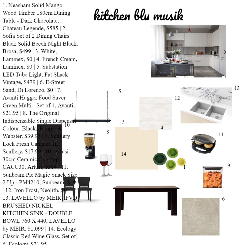 kitchen blu music Mood Board by svetlana karpova on Style Sourcebook