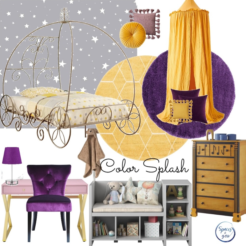 Yellow & Purple kid's room Mood Board by Spaces&You on Style Sourcebook