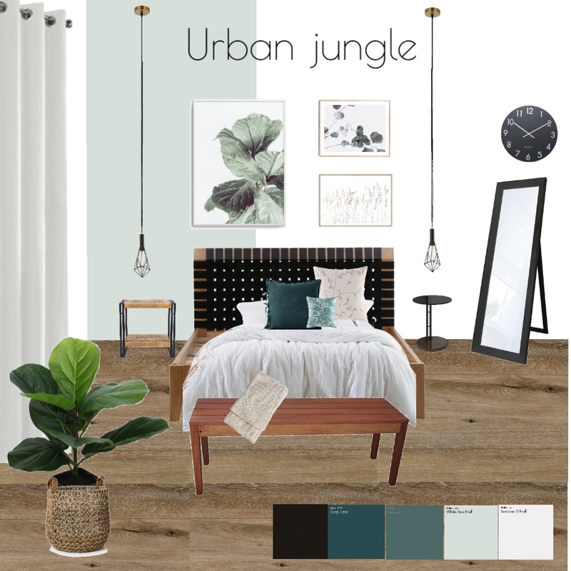 Urban jungle bedroom Mood Board by danaamir on Style Sourcebook