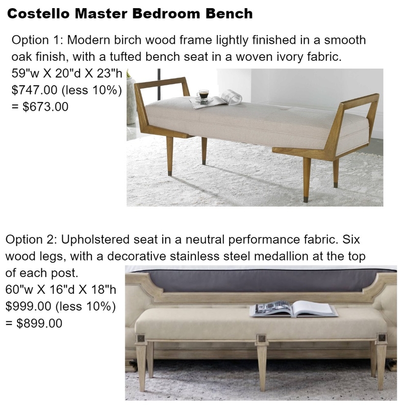 costello master bench1 Mood Board by Intelligent Designs on Style Sourcebook