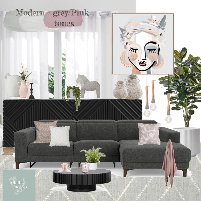 client moodboard - modern - pink tones Mood Board by dunscombedesigns on Style Sourcebook