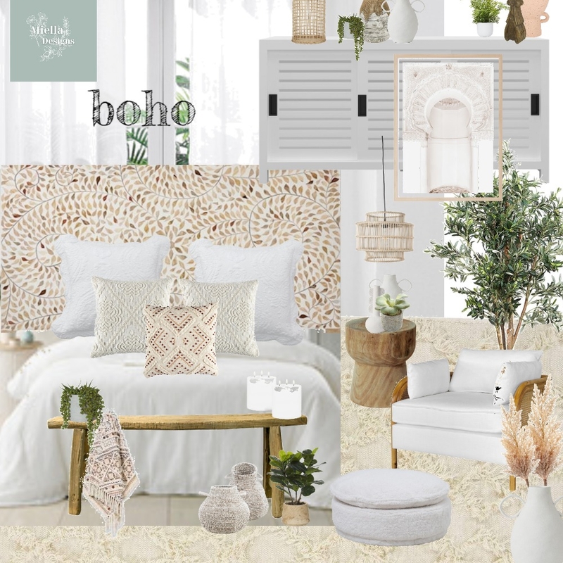 Client moodboard - boho bedroom Mood Board by dunscombedesigns on Style Sourcebook