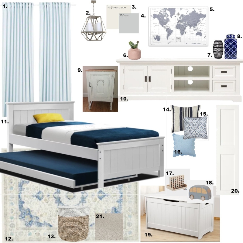 Module 10- Hamptons Guest/Play Room Final Mood Board by jems88 on Style Sourcebook