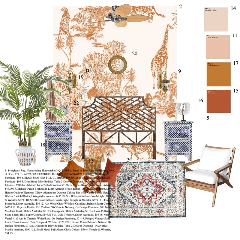 ORANGE BEDROOM Mood Board by Caley Ashpole on Style Sourcebook