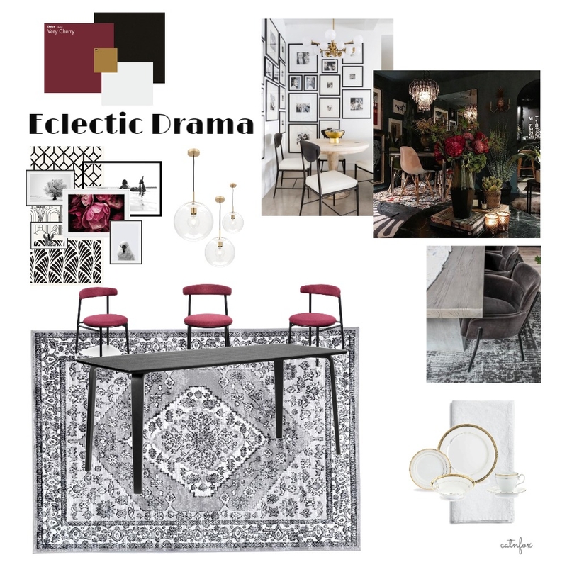 Eclectic Drama Mood Board by catnfox on Style Sourcebook