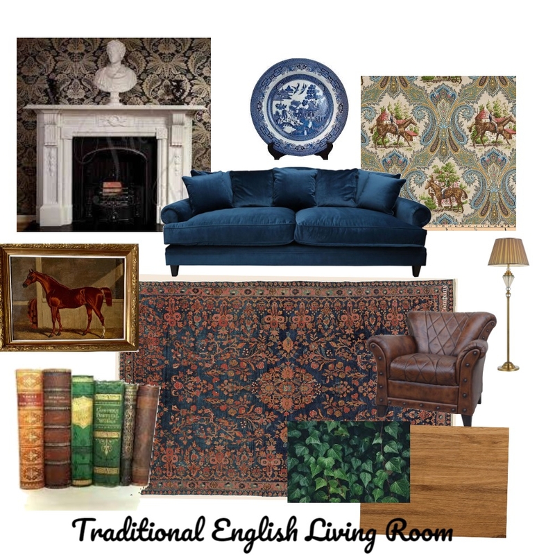 Traditional English Living Room Mood Board by Dana Nachshon on Style Sourcebook