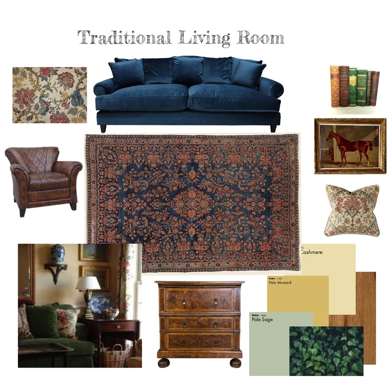 Traditional Living Room Mood Board by Dana Nachshon on Style Sourcebook