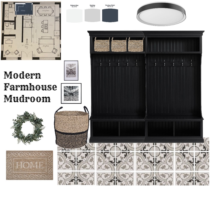 Modern Farmhouse Mudroom Mood Board by mambro on Style Sourcebook