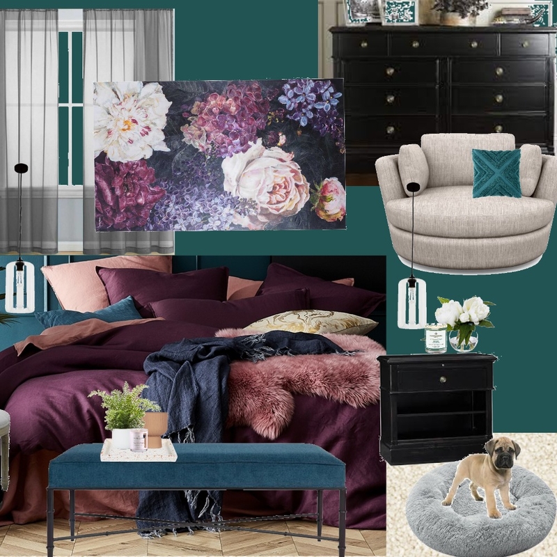 Client moodboard- teal/plum Mood Board by dunscombedesigns on Style Sourcebook