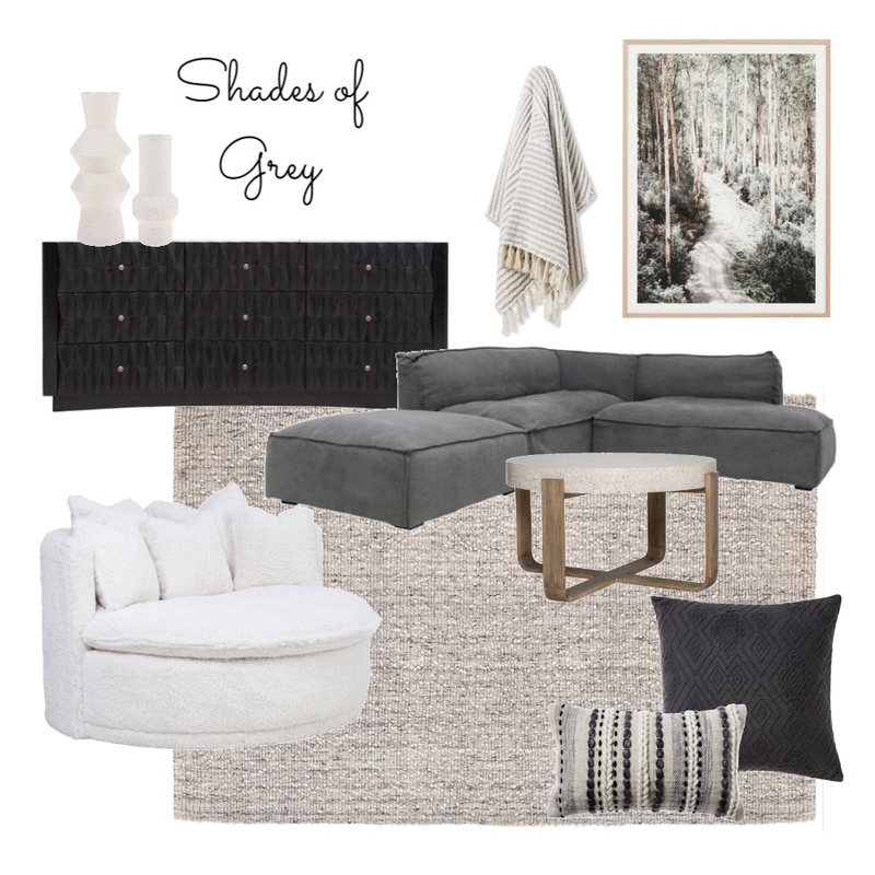Shades of Grey Mood Board by kendraklucs on Style Sourcebook