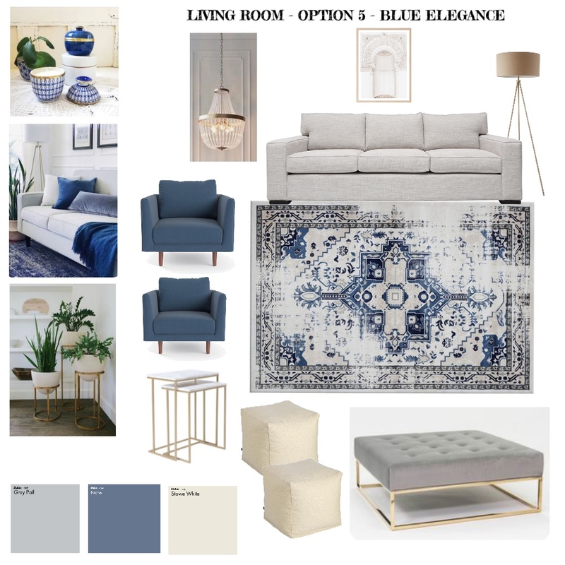 MIRA 5 BLUE Final 3 - artwork plain CHANDELIER Mood Board by Dorothea Jones on Style Sourcebook