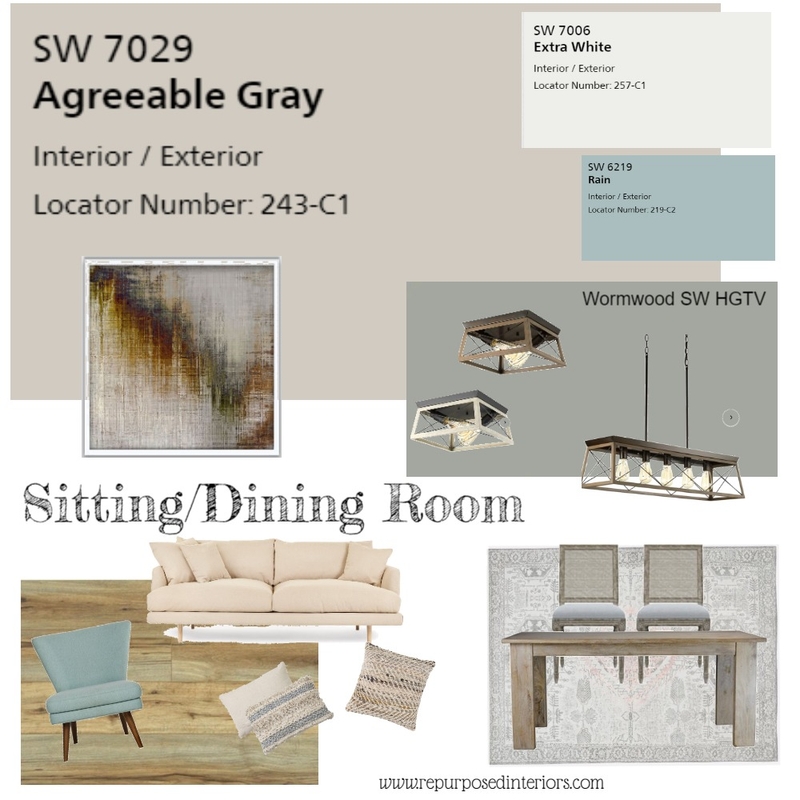 Nikki Sitting/Dining Room Mood Board by Repurposed Interiors on Style Sourcebook