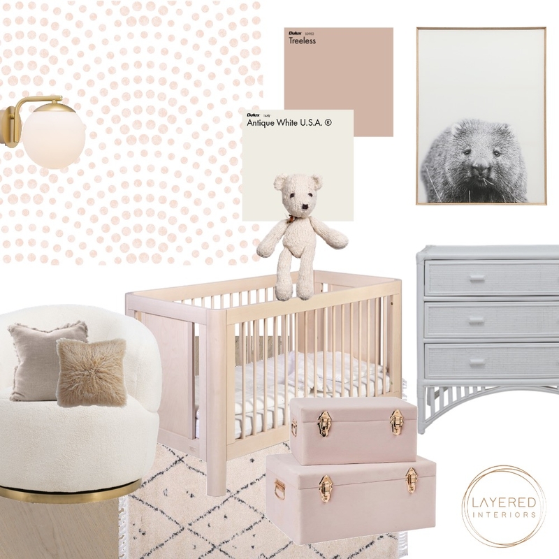Peach Nursery Mood Board by Layered Interiors on Style Sourcebook