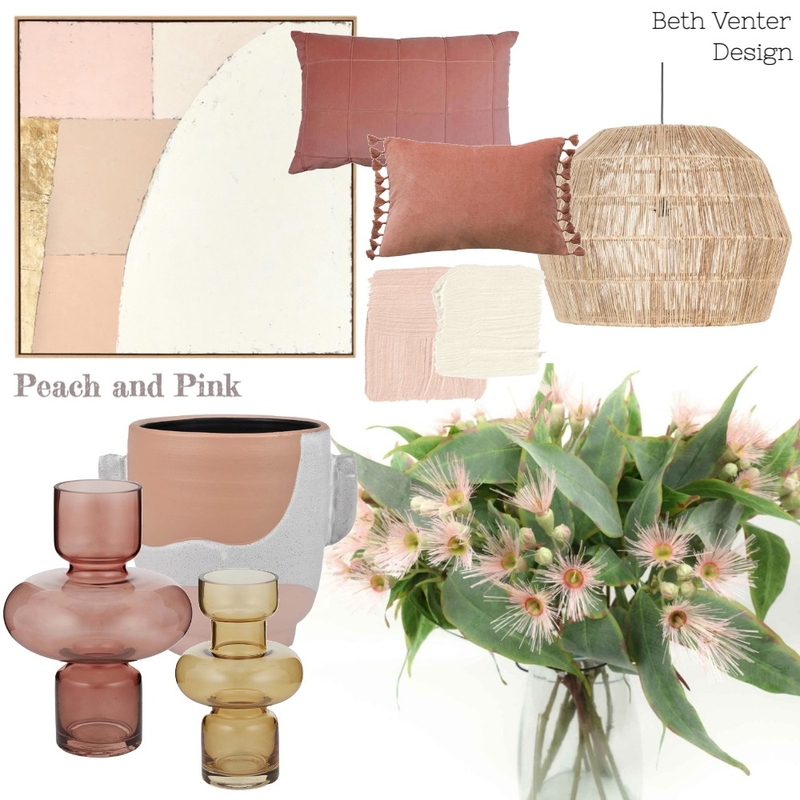 Peach and Pink Mood Board by Beth Venter Design on Style Sourcebook